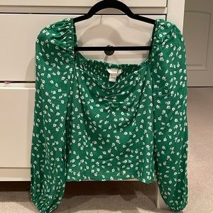 Floral green blouse